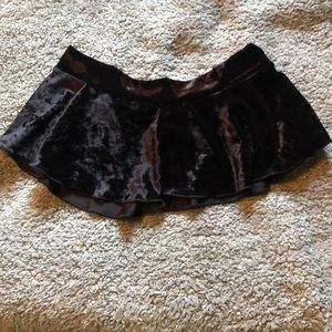 Tiny velvet mini skirt